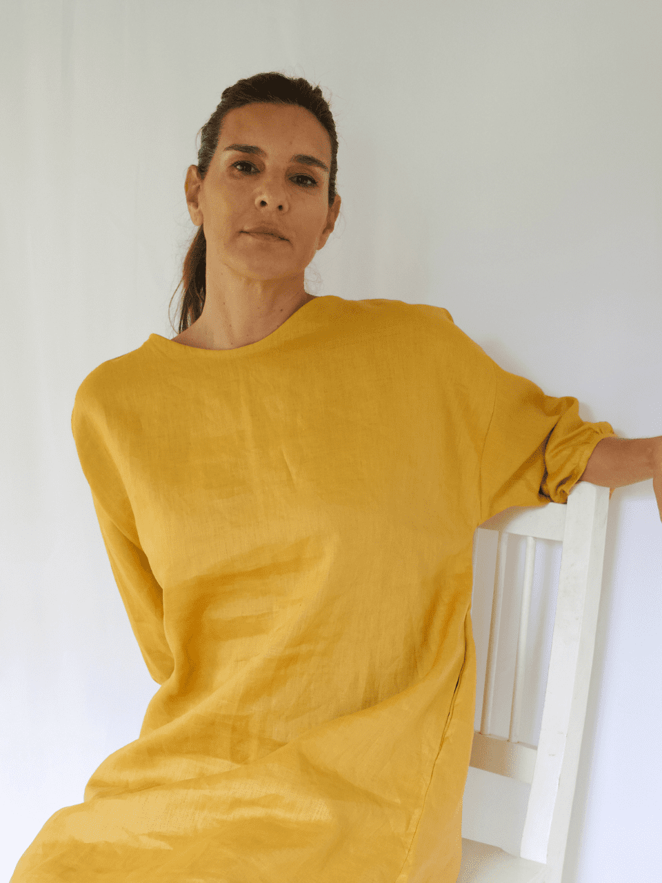 s Vestido Marion de lino color trigo. Imperdible temporada 2023 linen by Delphine
